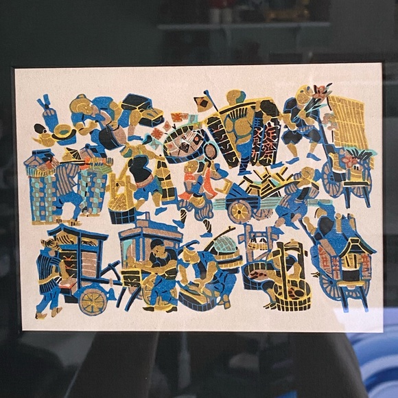 Vintage Japanese Hand-Dyed Stencil Art Print - Picture 2 of 8